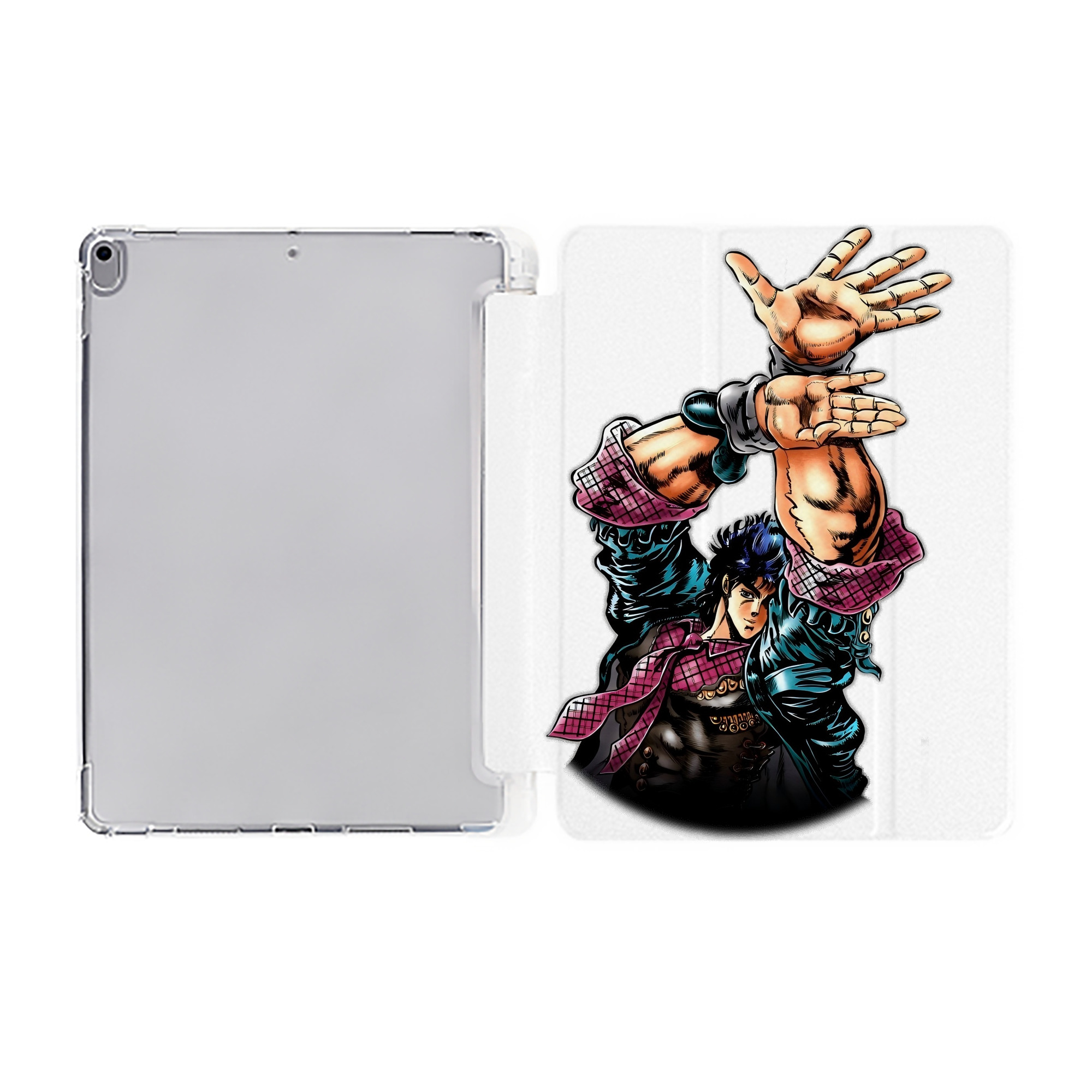 （画像用） ジョジョの奇妙な冒険 /ジョナサン?ジョースター JoJo's Bizarre Adventure Jonathan Joestar IPad ケース ペン収納付き 三つ折りスタンド PUレザー×シリコン 対応機種9.5/10.5/10.9インチ